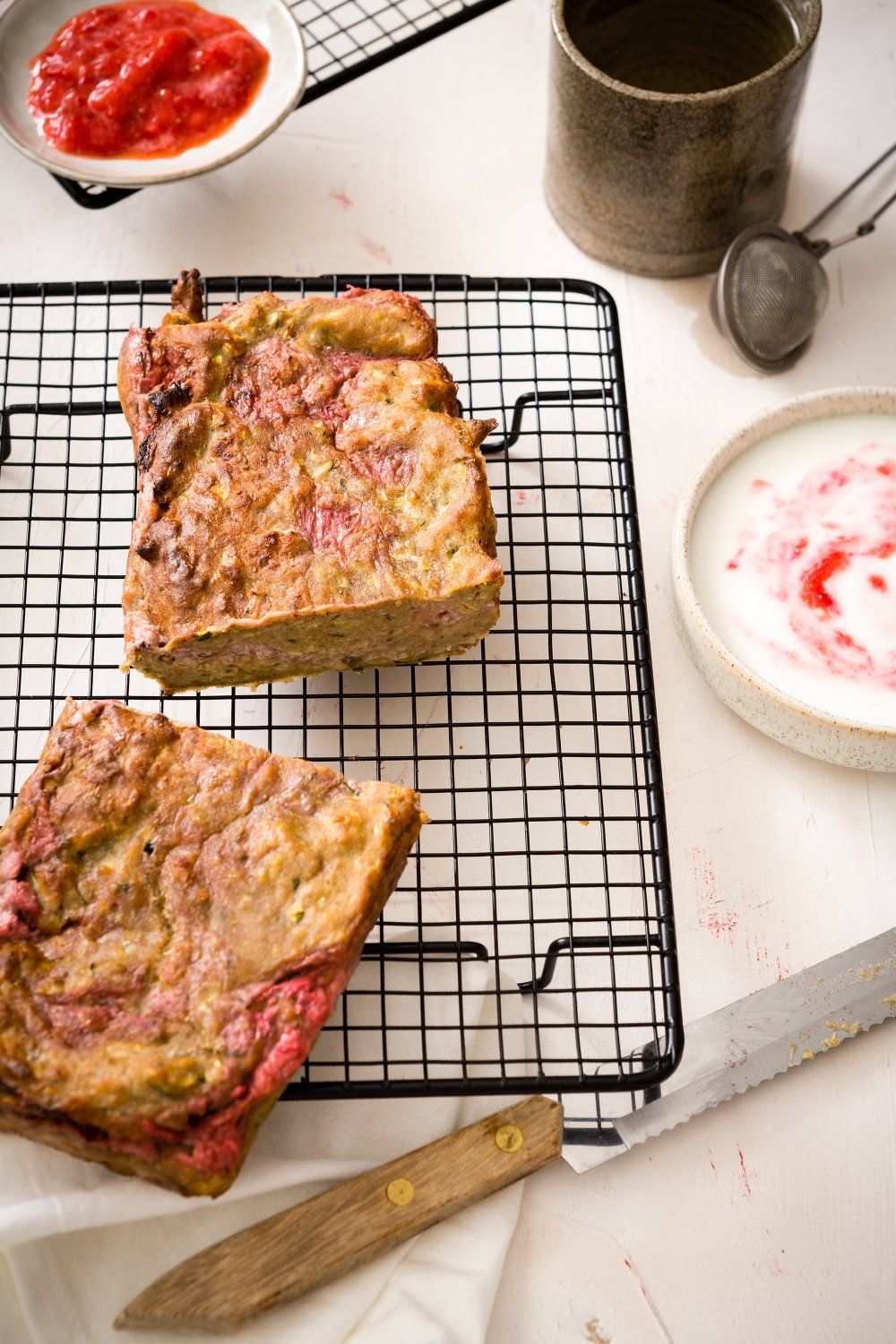 Courgettecake met aardbeien