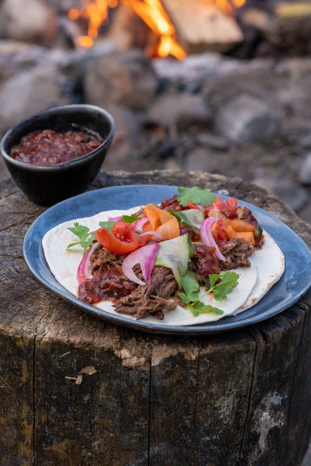 Taco's met barbacoa en gepekelde groentjes