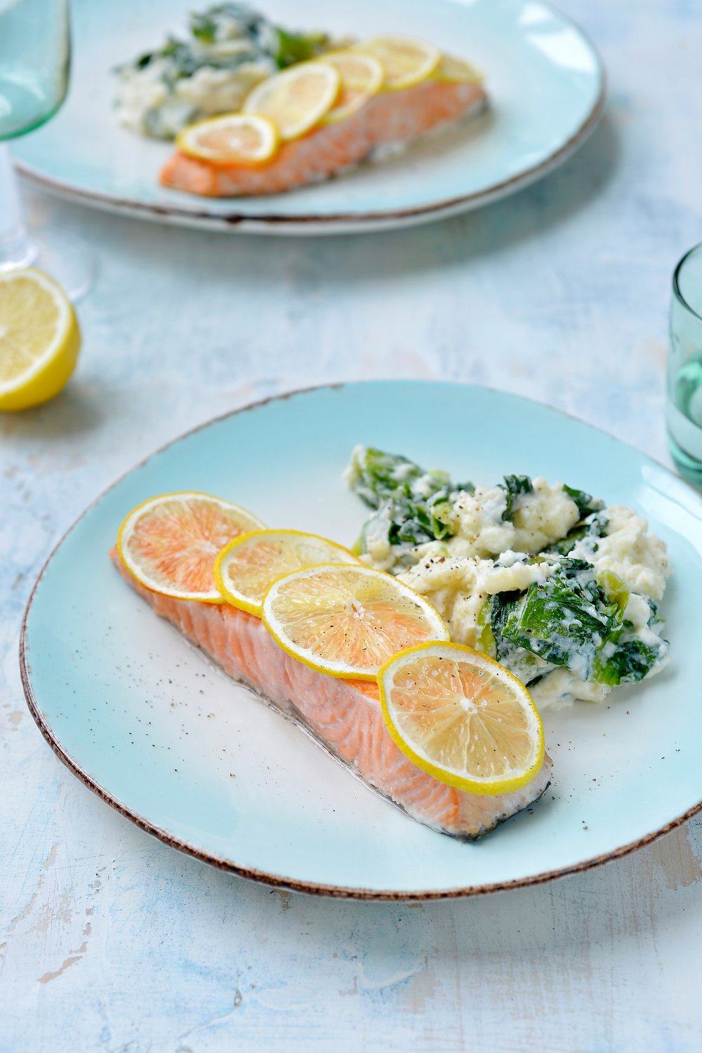 Zalm met andijviepuree