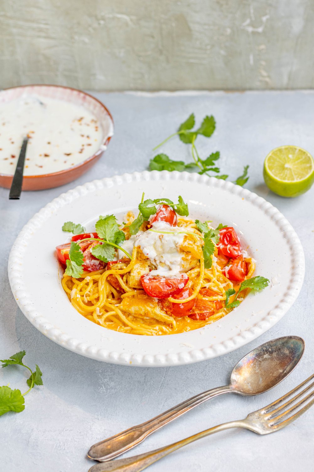 Spaghetti kip tandoori