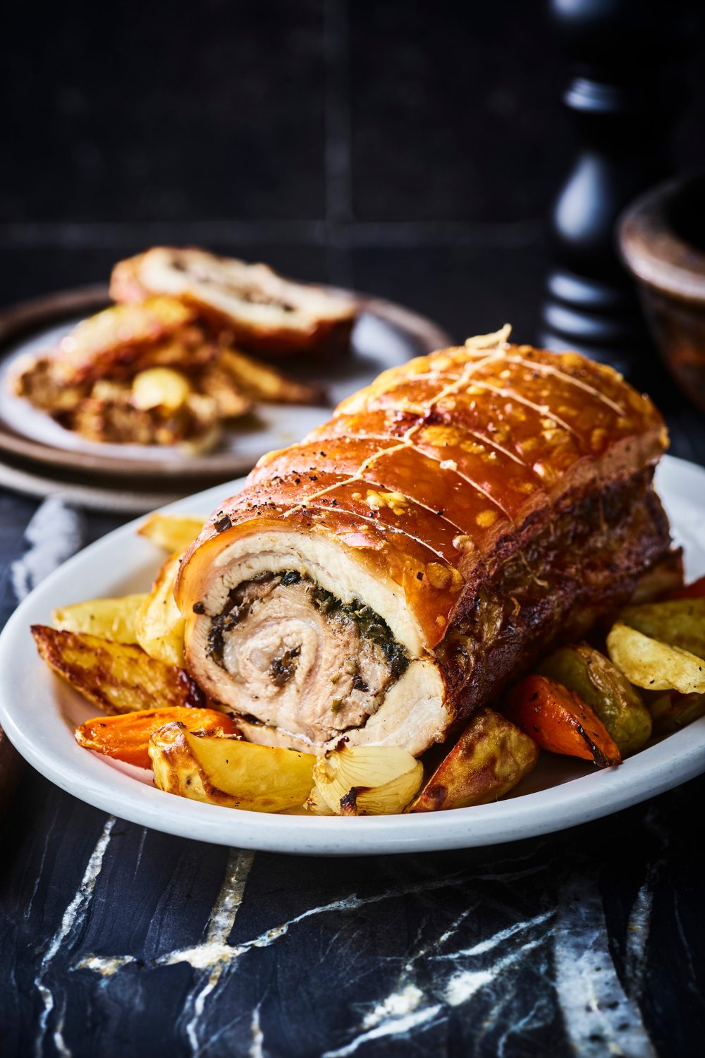 Porchetta tartufata met wintergroentjes