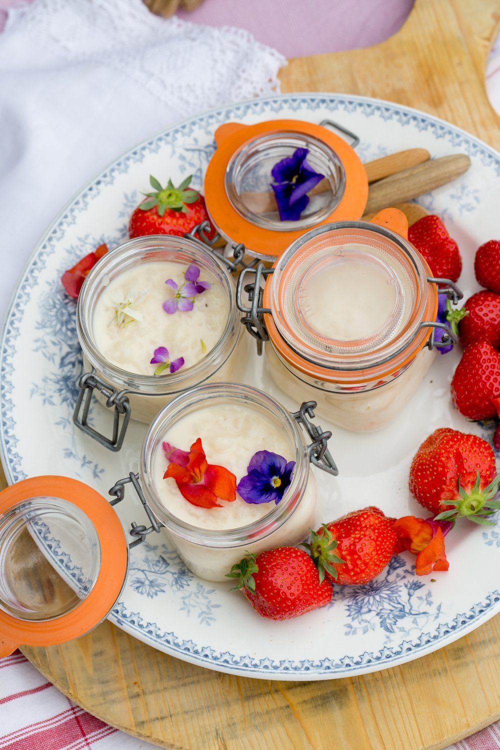 Rijstpap met aardbeien