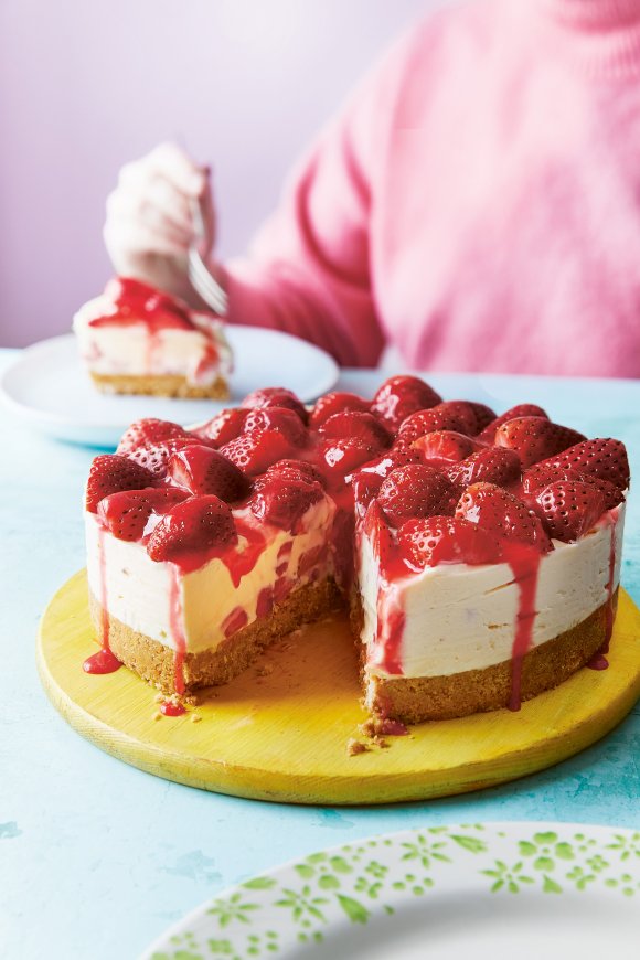 Glutenvrije aardbeiencheesecake