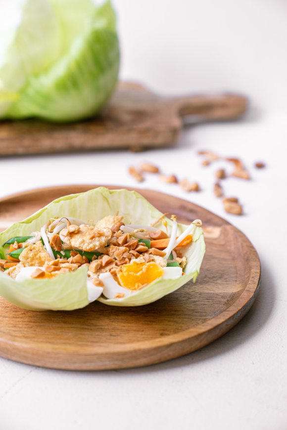 Gado gado wrap met pindasaus