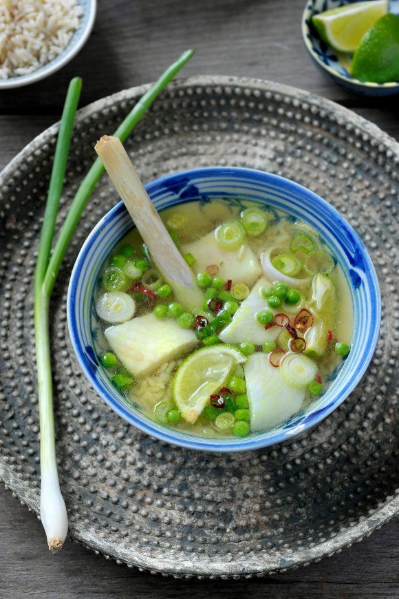 Vietnamese rijstsoep met kabeljauw