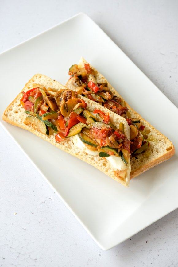 Vegetarische pizzabaguette