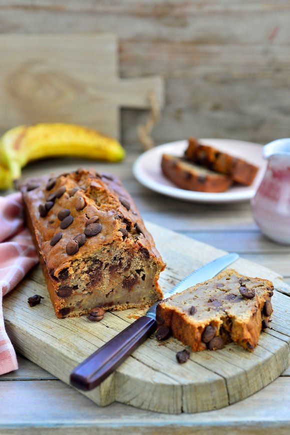 Luchtig bananenbrood met chocolade