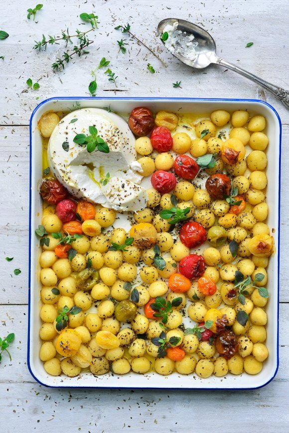 Gnocchi van de bakplaat met ricotta