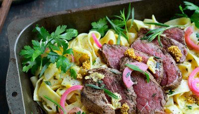 Pasta béarnaise style met steak - Recepten - njam!