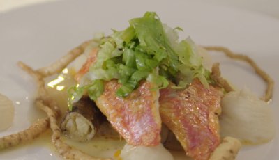 Zeebarbeel met schorseneren en knolselder