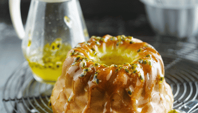 Baba au rum met passiesiroop